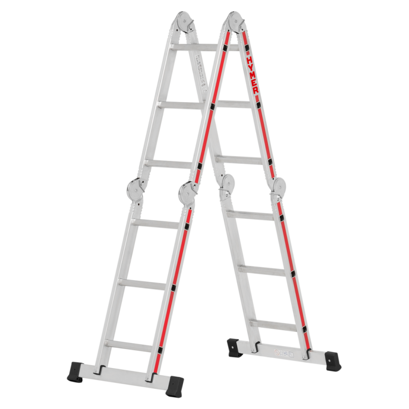 Échelle Pliante 7 En 1 Aluminium - Escabeau, échelle De Bateau, Plateforme, Hauteur Max 5.82m