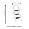 Marchepied echelle professionnelle 3 marches, blanc