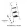 Marchepied echelle professionnelle 3 marches, blanc