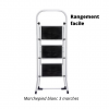 Marchepied echelle professionnelle 3 marches, blanc