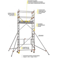 Echafaudage roulant aluminium CENTAURE STM 165