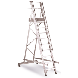 Echelle mobile avec garde-corps et plate-forme CASTELLANA