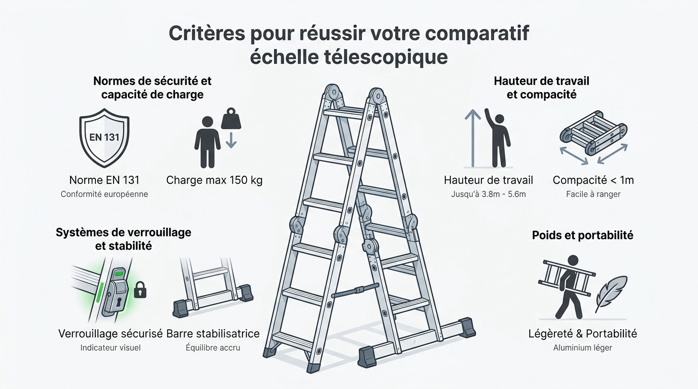 Critères techniques pour sélectionner une échelle télescopique sécurisée