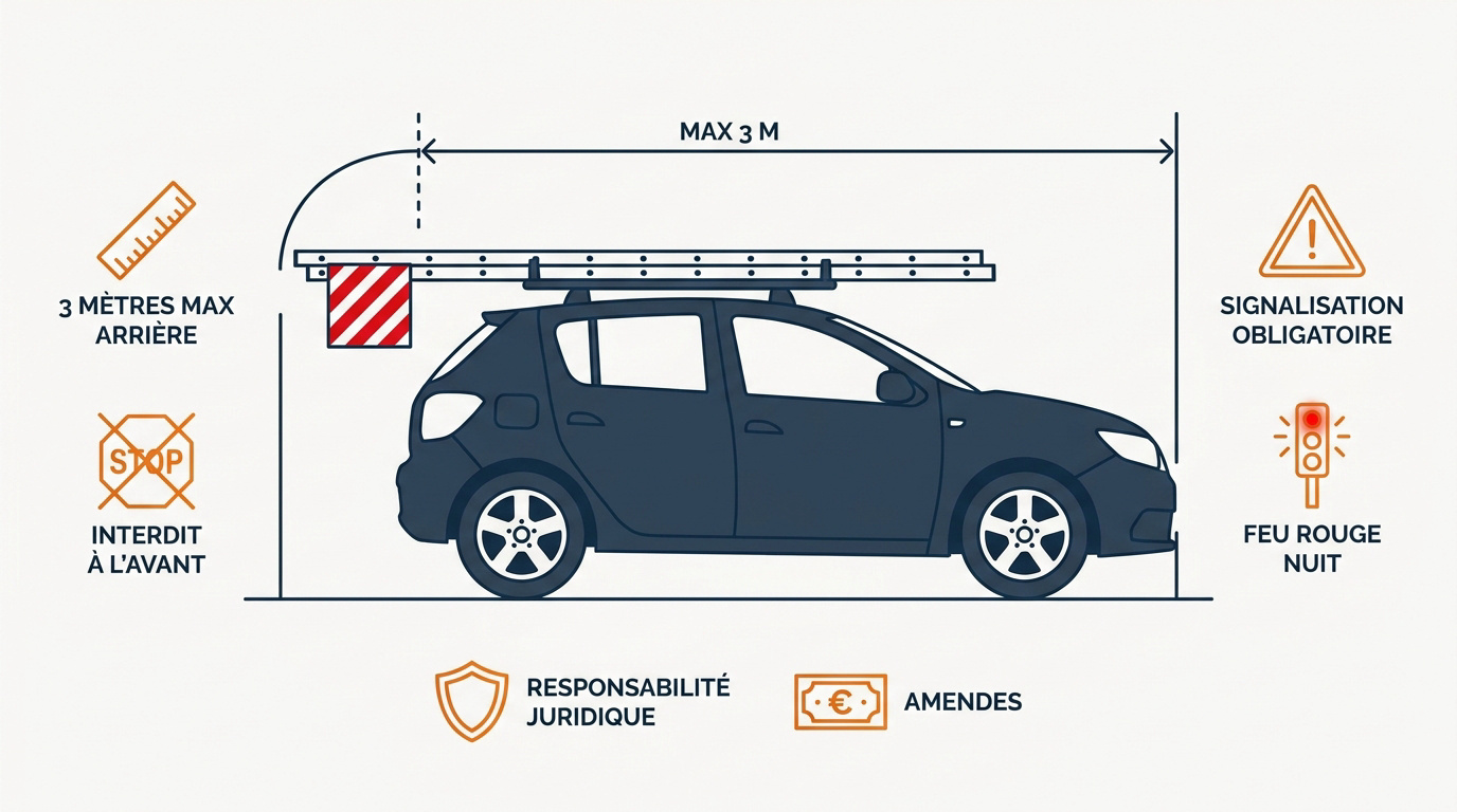 Règles de sécurité pour le transport d'une échelle sur le toit d'une voiture